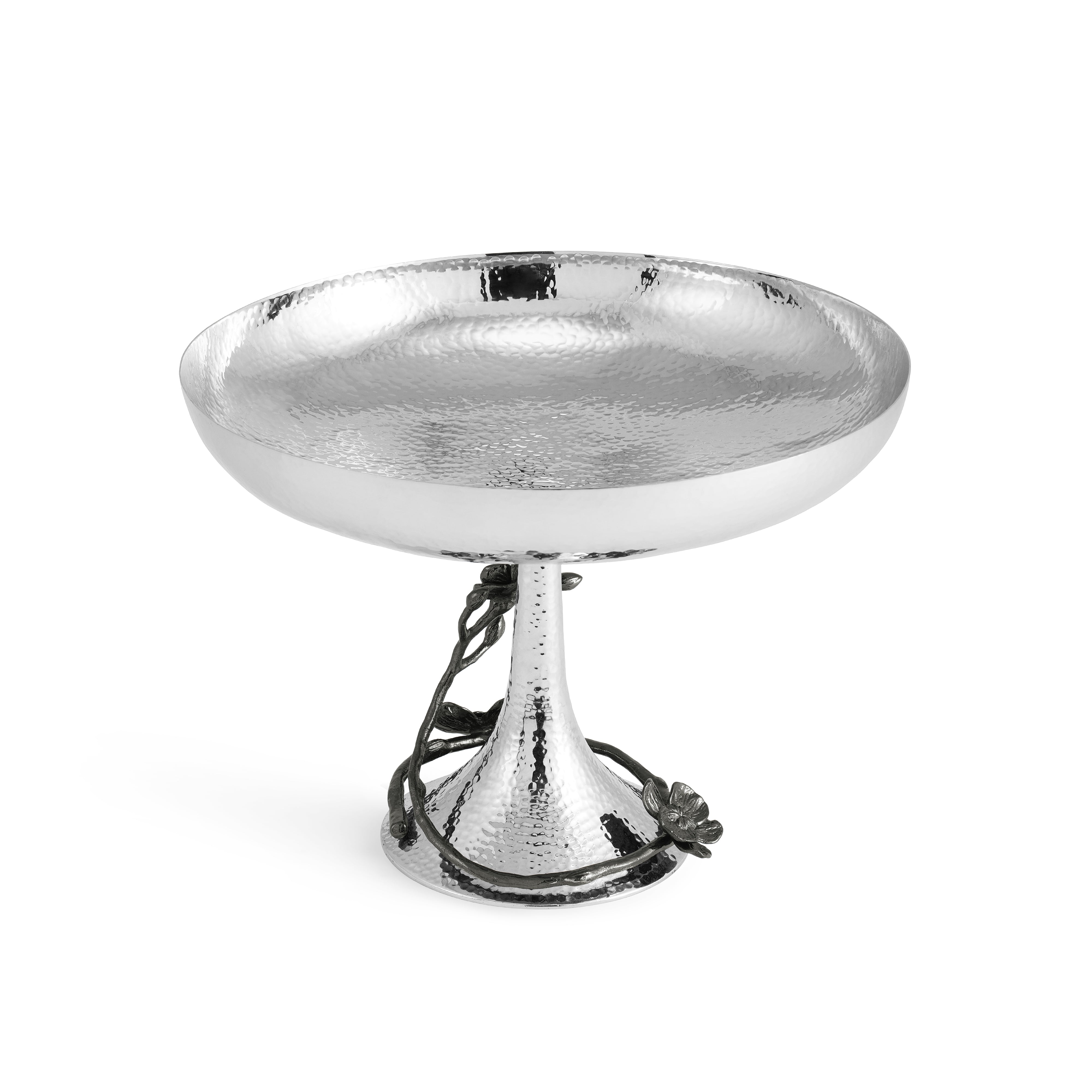 Black Orchid Footed Centerpiece Bowl - Elegant Home Decor for Dining Table, Wedding, and Party Decorations