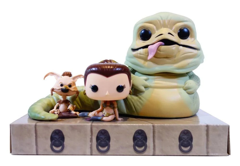 Star Wars Jabba the Hutt, Slave Leia & Salacious B. Crumb Action Figure Set (3-Pack Deluxe Edition) - Collectible Figures for Display, Gifts & Star Wars Fans
