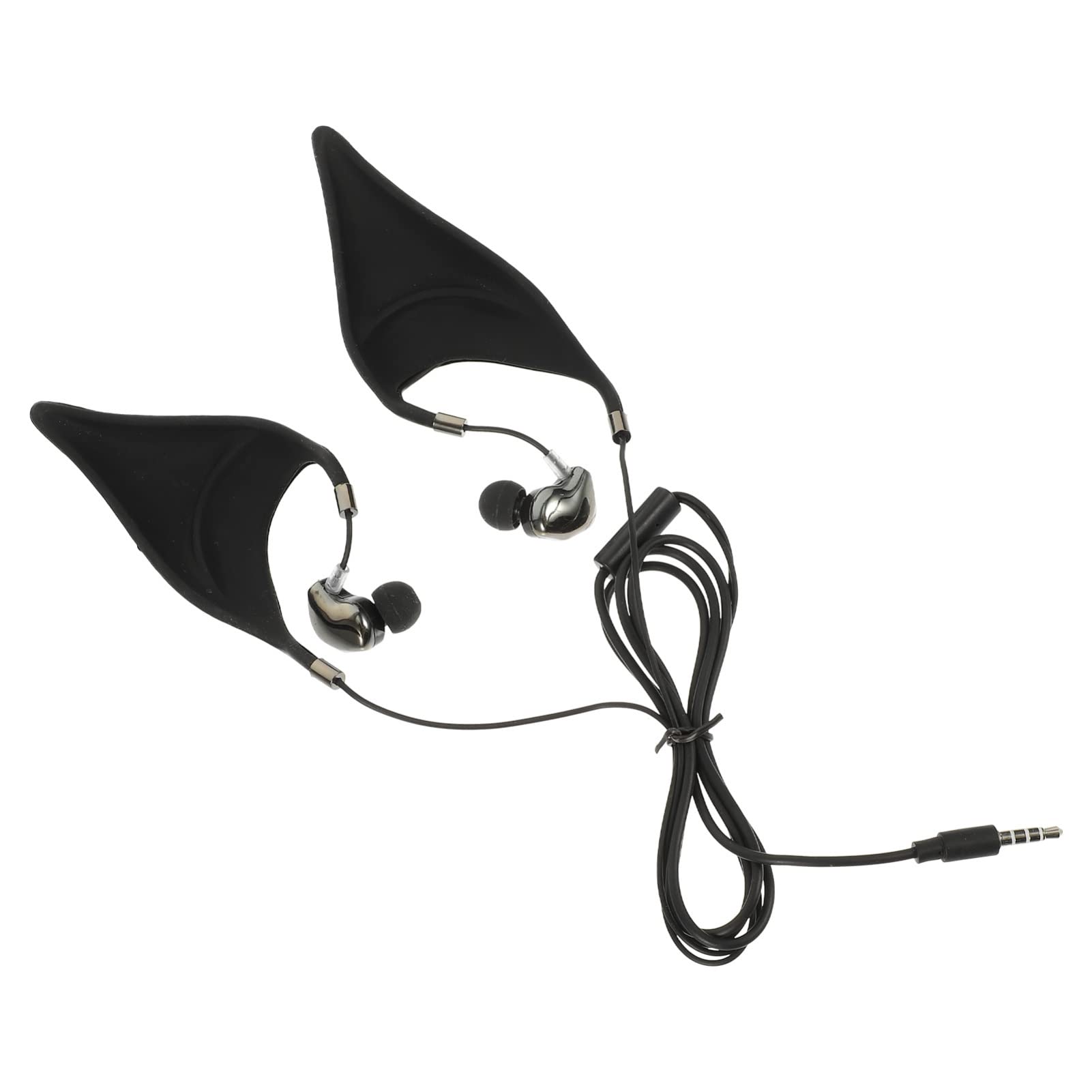Wireless Elf Earbuds with Microphone - In-Ear Headphones for Cosplay & Fantasy Costume Accessories (Black) - Perfect for Anime Conventions, Halloween & Role Playing