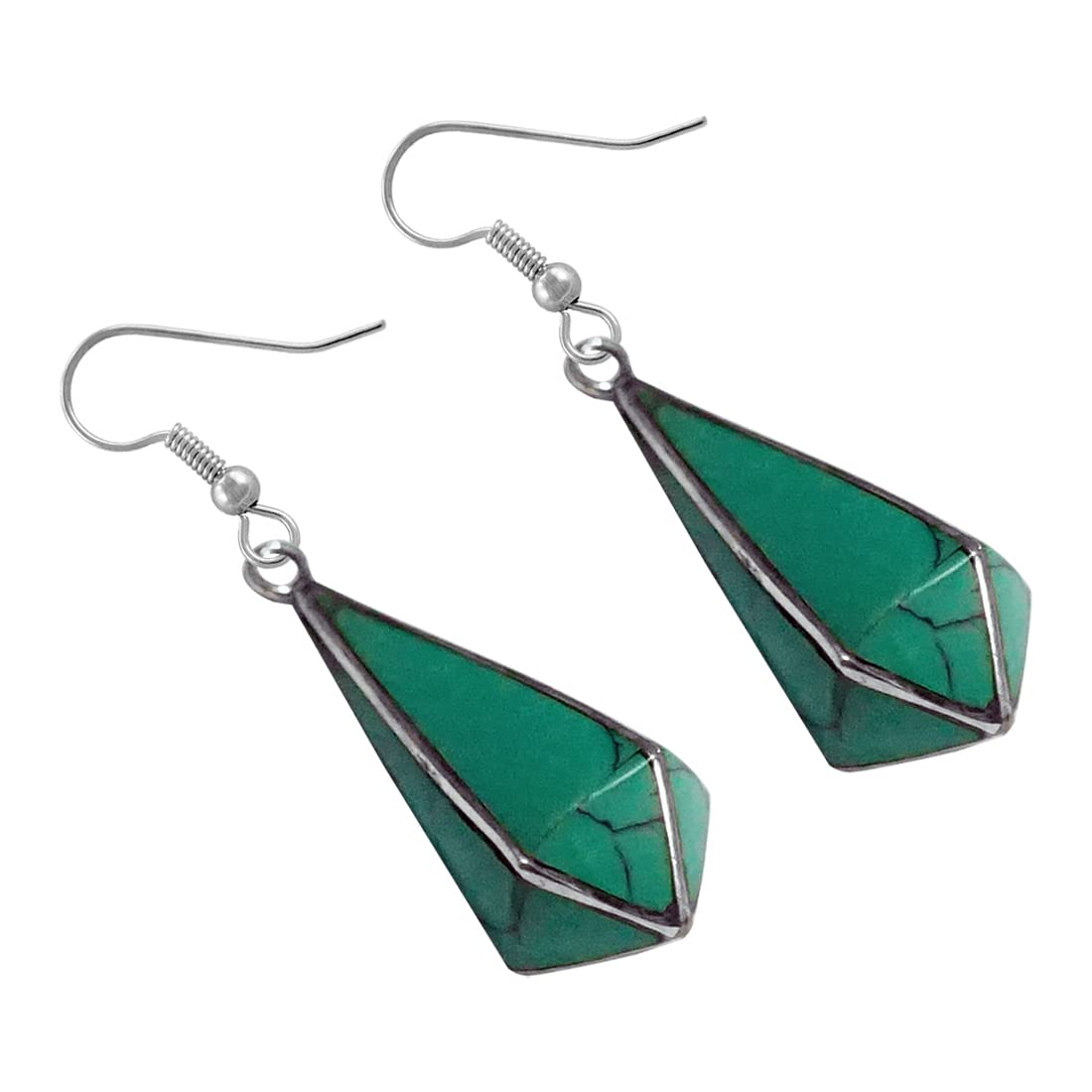 Handmade Gemstone Drop Earrings for Women - Silver Plated Boho Chic Jewelry - Perfect Gift for Birthday, Anniversary & Special Occasions - Elegant Dangle Earrings for Party, Wedding & Everyday Wear