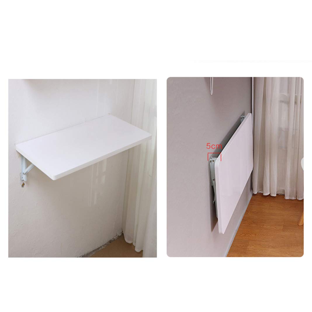 Foldable Wall-Mounted Drop Leaf Table - Space Saving Home Office Desk & Kitchen Dining Table | White | Perfect for Small Apartments, Studio Workspaces & Compact Kitchens