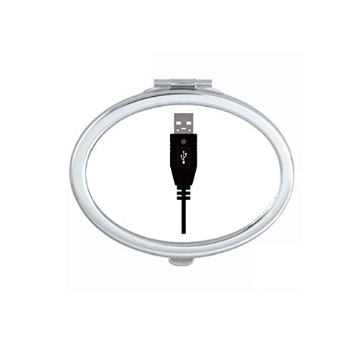 DIYthinker Black USB Charging Cable Pattern Portable Folding Mirror - Double-Sided Makeup & Glasses Mirror for Travel, Home, and Office Use
