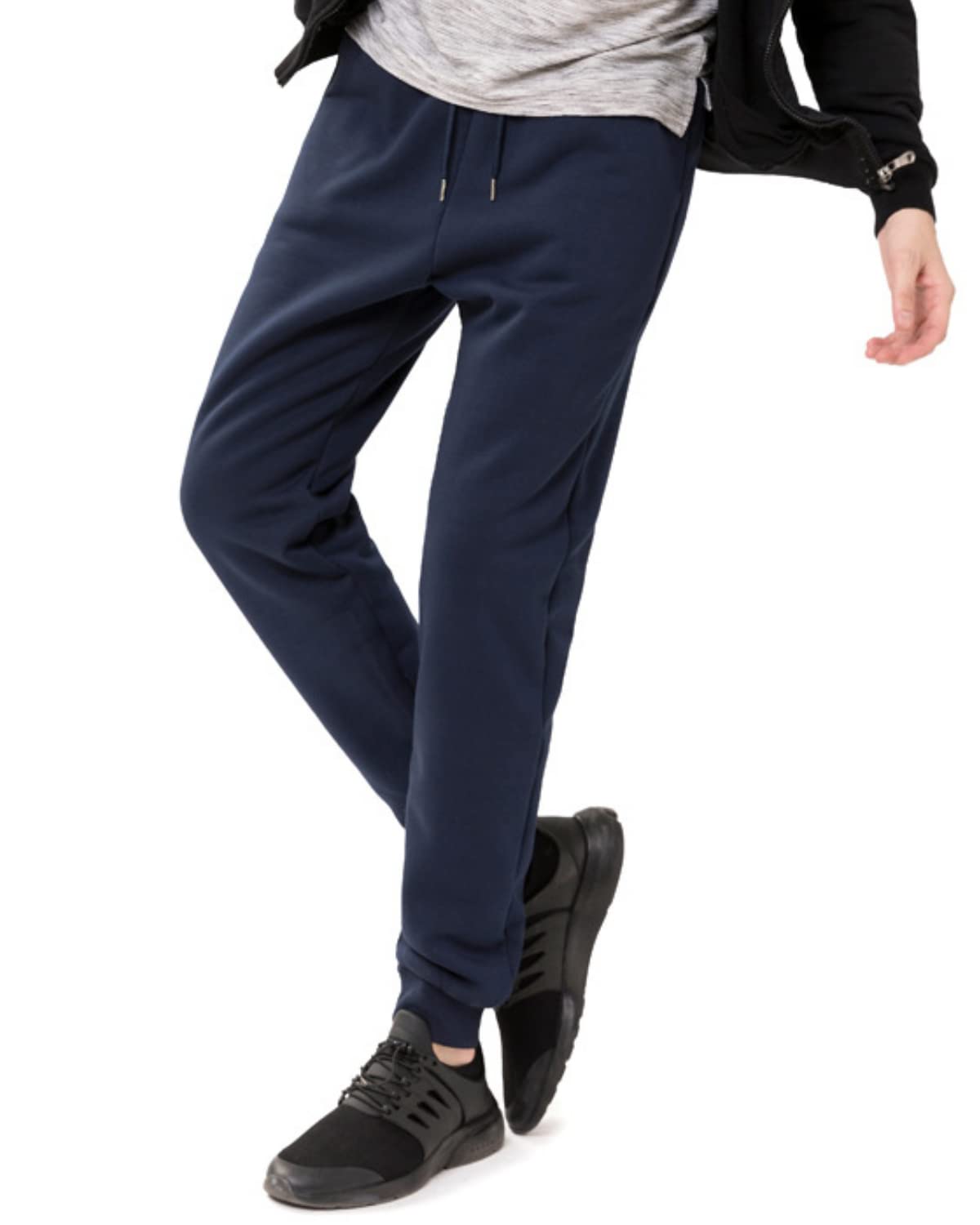 Shiyifa Men's Winter Fleece-Lined Sweatpants - Thermal Sherpa Joggers with Pockets for Running, Hiking & Outdoor Activities | Warm Cold-Weather Activewear