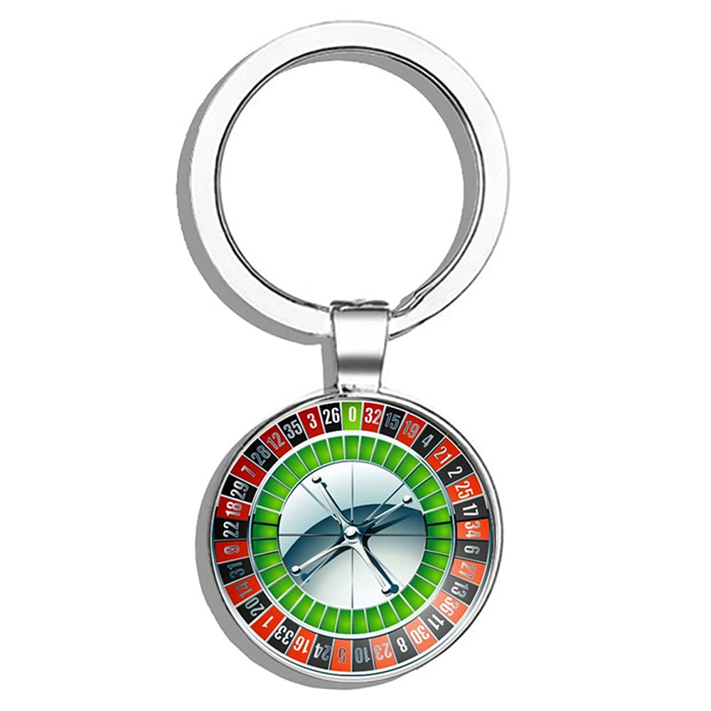 Premium Metal Roulette Wheel Keychain - Casino Themed Gift for Gamblers & Party Lovers - Perfect for Casino Nights, Gifts & Key Rings