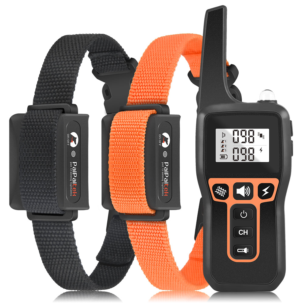 PD 529 TIO 2-in-1 Dog Training Collar with Remote & Automatic Bark Control - Shock/Vibration/Beep Modes for Small to Large Dogs - Waterproof & Rechargeable for Outdoor Use