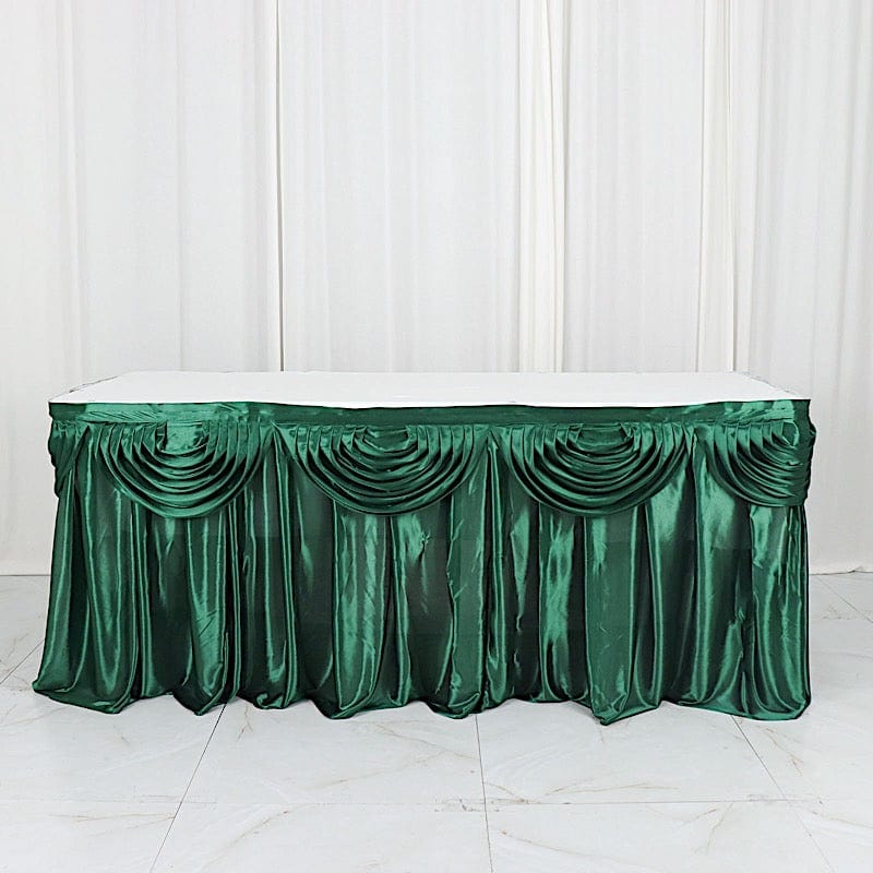 Elegant Satin Table Skirt - Classic Drape Tablecloth for Wedding, Banquet & Party Decor - Perfect for Formal Events & Home Decorations