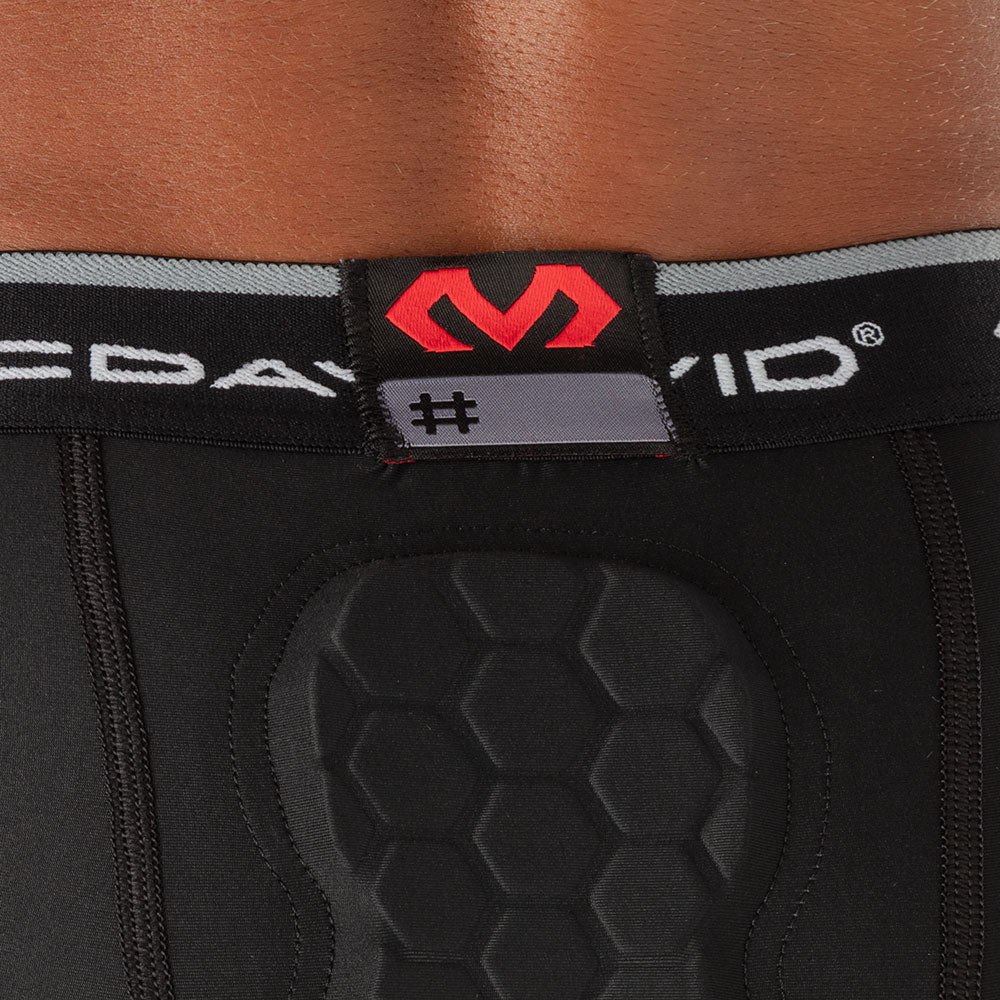 HEX® Basketball Compression Shorts with Hip & Tailbone Pads - Men's Protective Sports Shorts for Basketball, Training & Workouts