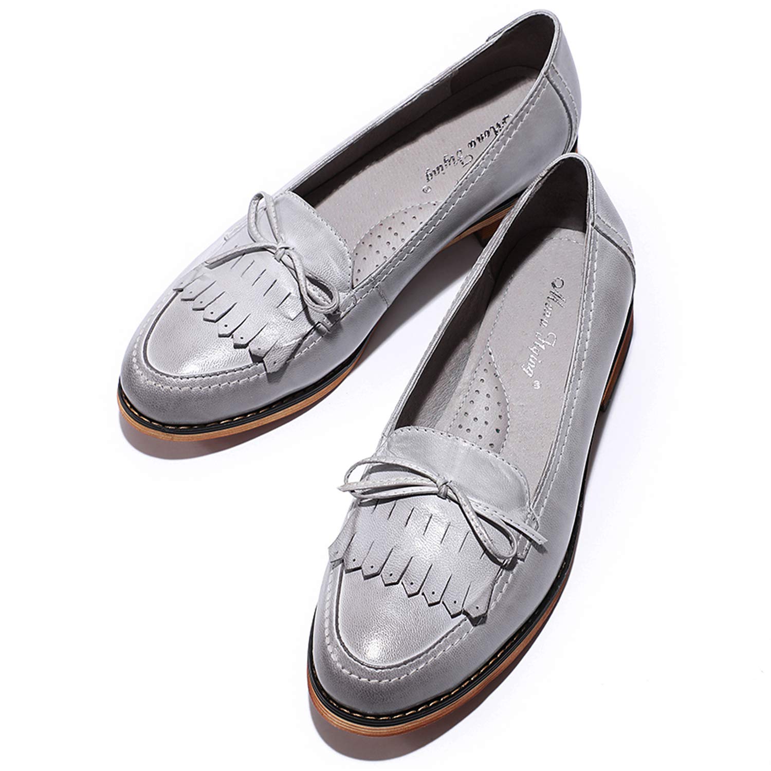 Women's Leather Tassel Loafers - Slip On Casual & Office Flats for Ladies | Mona Flying Dress Shoes | Perfect for Work, Business Meetings & Everyday Wear