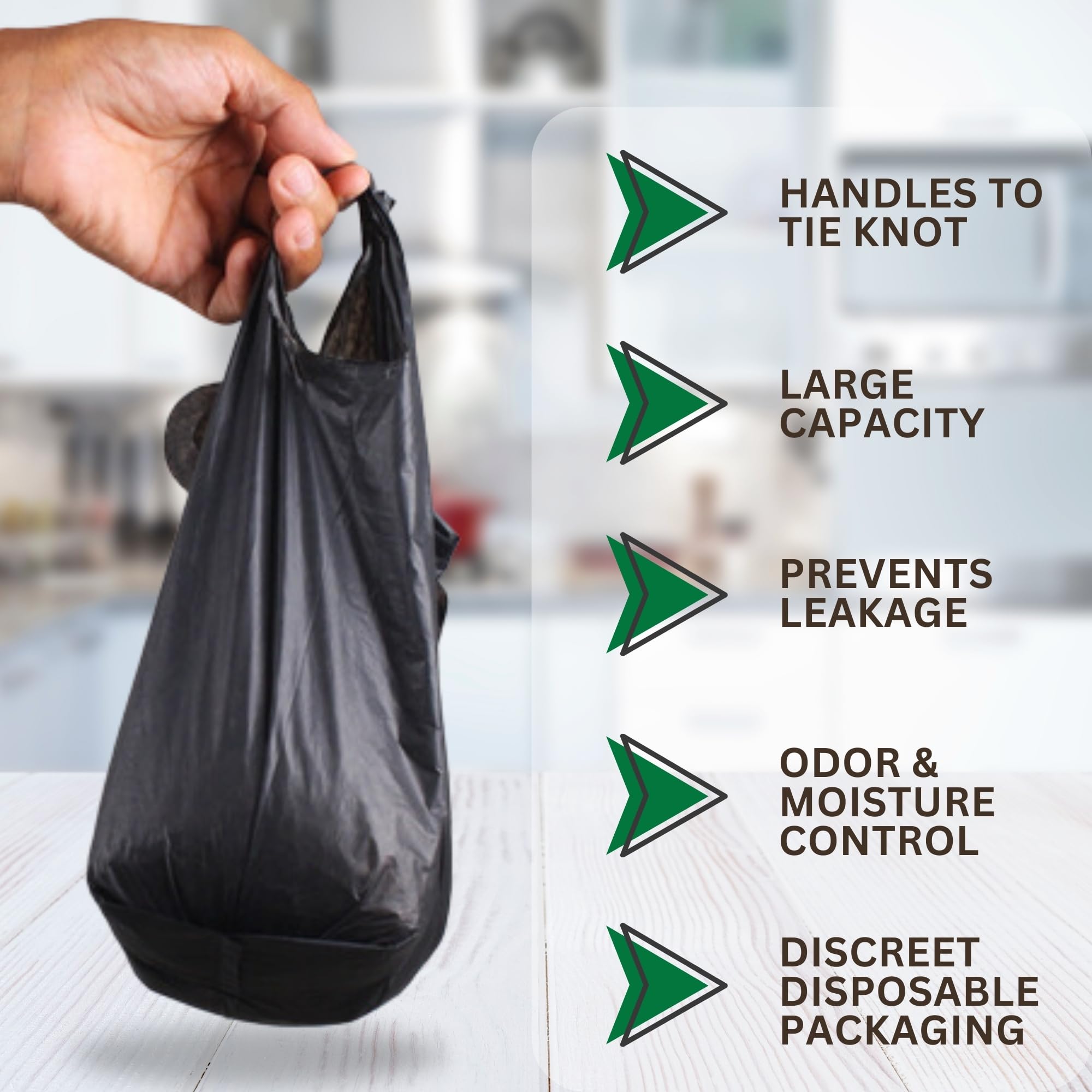 Large Black Incontinence Nappy Bags - 100 Count Adult Diaper Disposal Bags for Odor-Free Disposal | Discreet & Hygienic Waste Management for Home, Travel & Healthcare Use