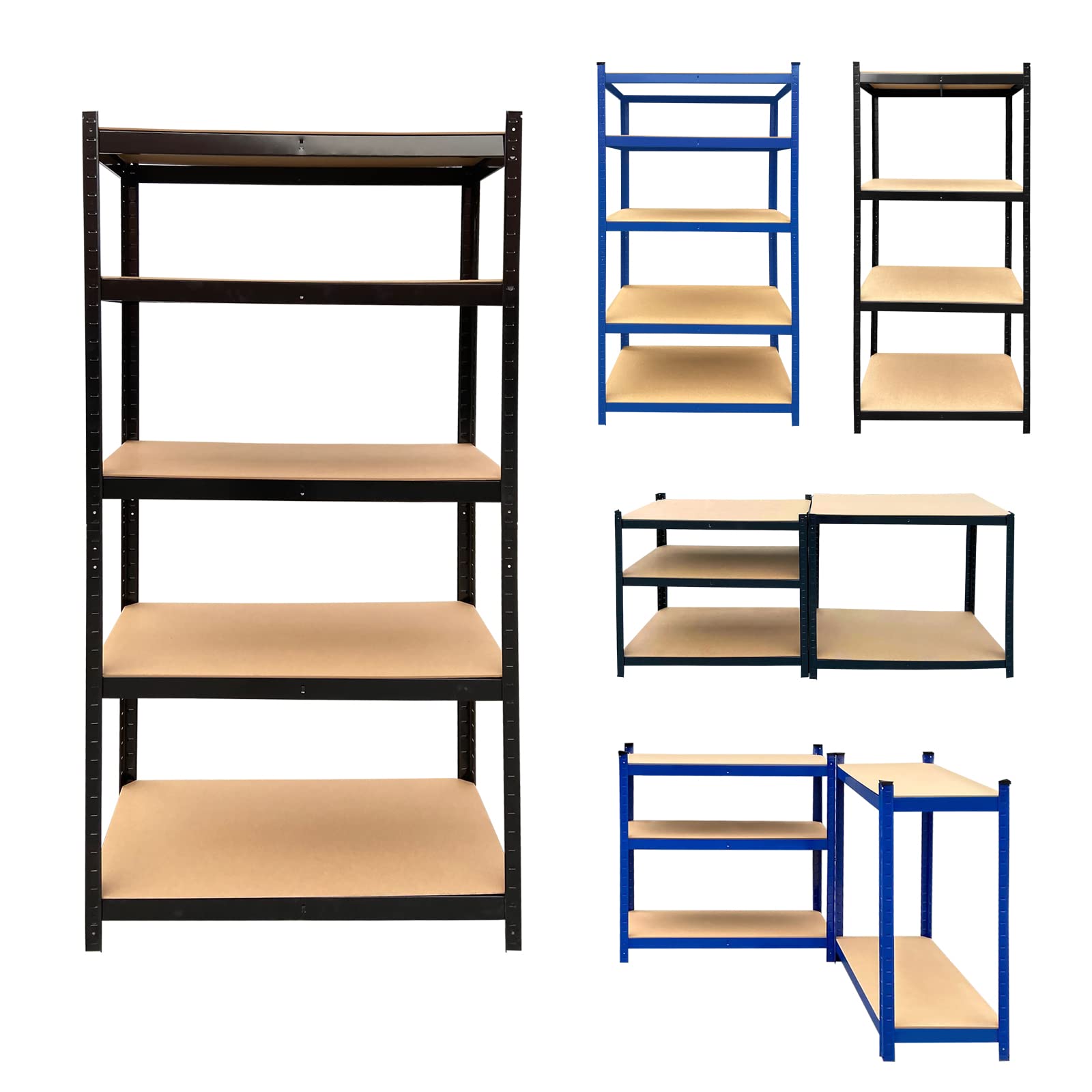 5-Tier Heavy Duty Metal Garage Shelves - 875KG Capacity Storage Rack for Garage, Closet, Kitchen, Workshop & Office | Durable Utility Shelving for Organizing Tools, Supplies & More