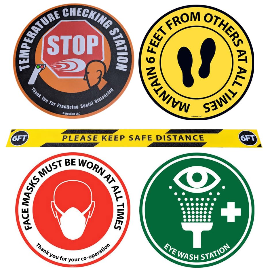 17 in. x 19 in. Heavy-Duty PVC Floor Signs & Markers - 'Stop' Sign for Warehouse Safety, Industrial Floor Marking, and Social Distancing