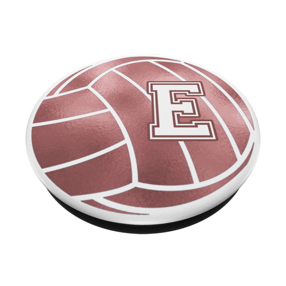 Rose Pink Volleyball Phone Grip - Personalized Name Starts with Letter E - Perfect Gift for Volleyball Players & Fans - Great for Games, Practice & Cheering