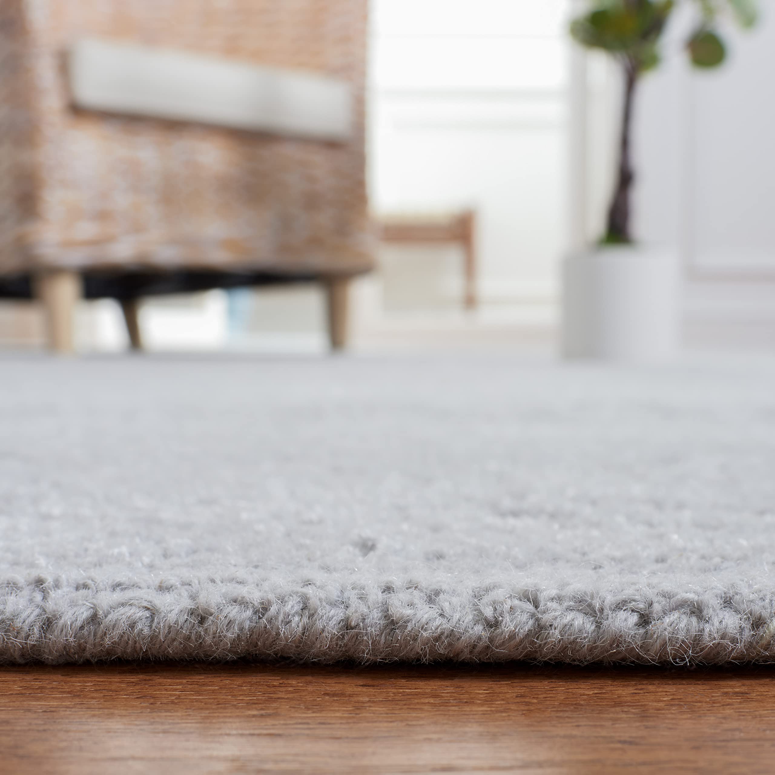 MARTHA STEWART x SAFAVIEH MSR3275F 6'x6' Square Grey Handmade Wool Area Rug for Living Room, Dining Room & Bedroom - Soft & Durable Floor Covering for Home Decor