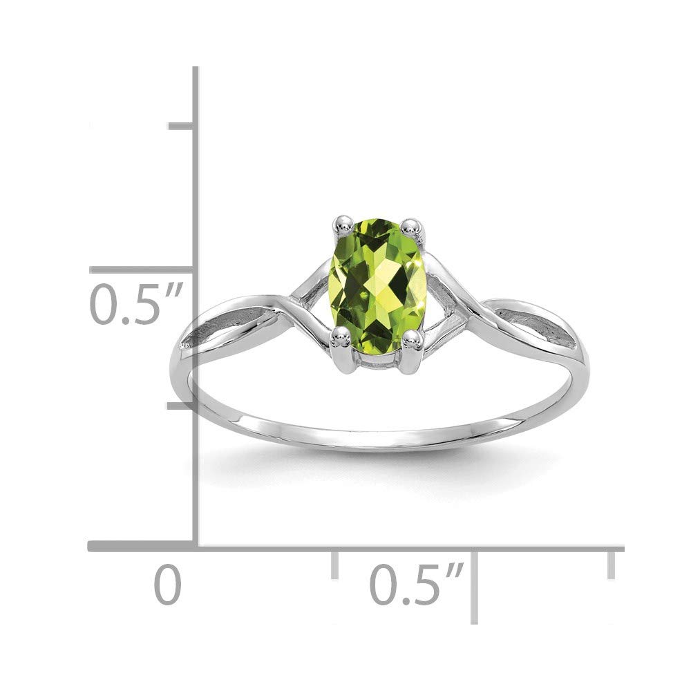 14K White Gold Peridot Birthstone Ring for Women - August Birthstone Jewelry, Dainty Stackable Ring, Size 7 - Perfect Gift for Her, Anniversary, Birthday & Special Occasions