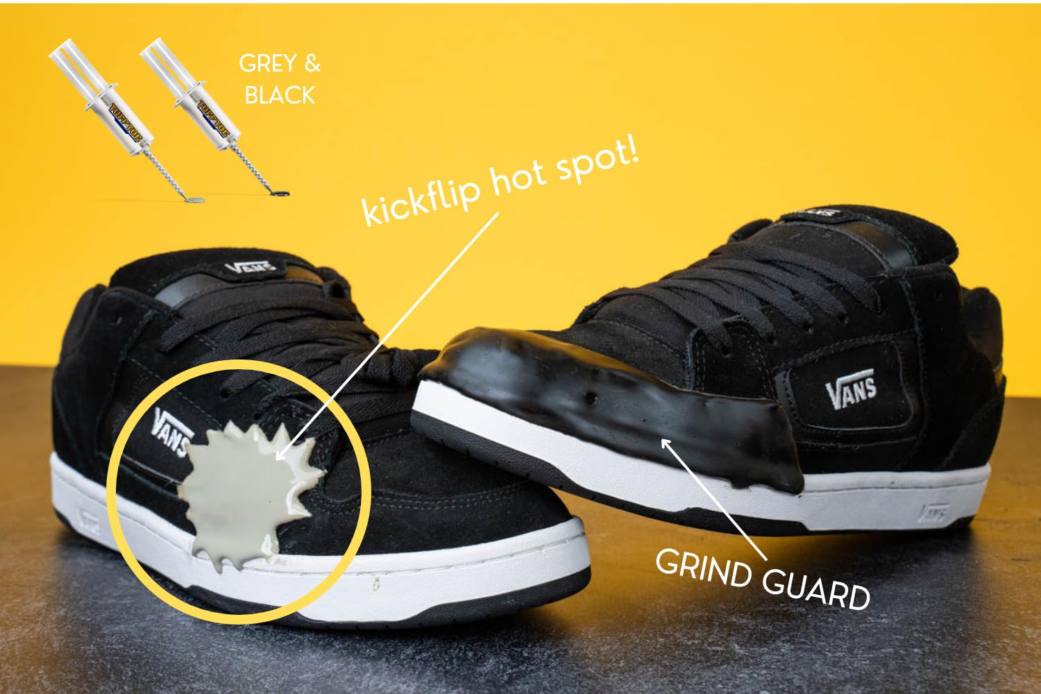 Tuff Toe Skate Shoe Protector - Waterproof Shoe Repair Glue & Adhesive for Sneakers & Boots | Durable Toe Guard Cover for Skateboarding, Work Boots & Outdoor Activities