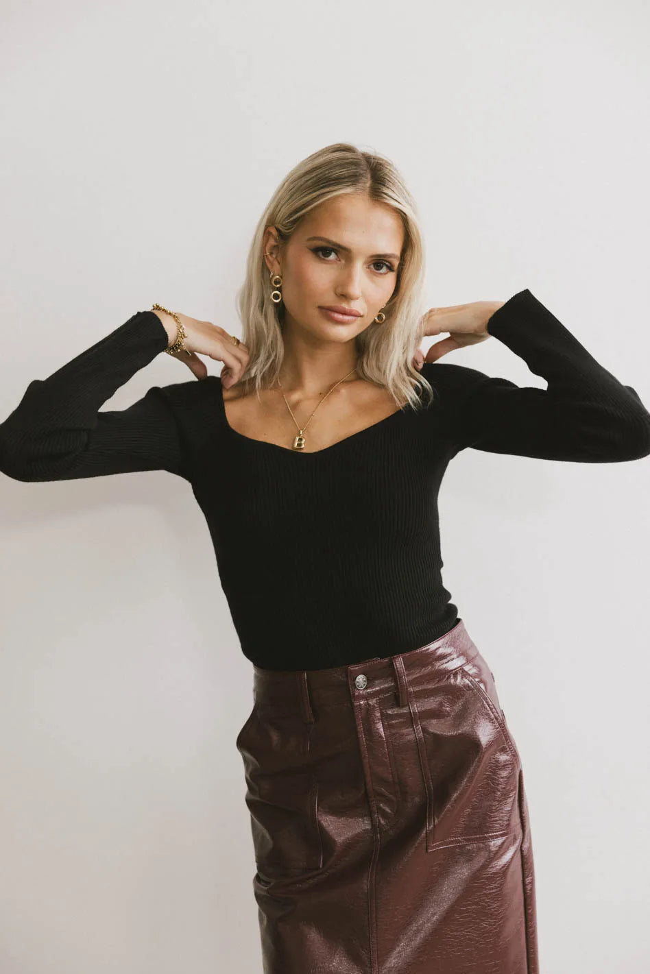 Stylish Nyla Ribbed Sweater for Women - Soft Black Knit Pullover | Perfect for Fall Layering & Casual Outfits