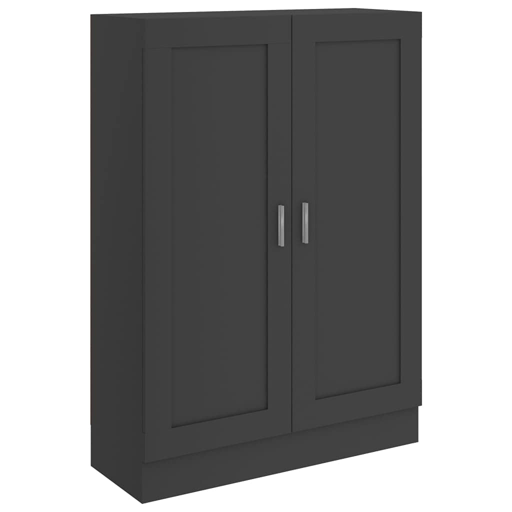 vidaXL Book Cabinet Storage Chest - Engineered Wood Book Stand, Office Rack & File Cabinet - Home Organizer for Living Room, Study or Office - Gray Sideboard with Multiple Shelves
