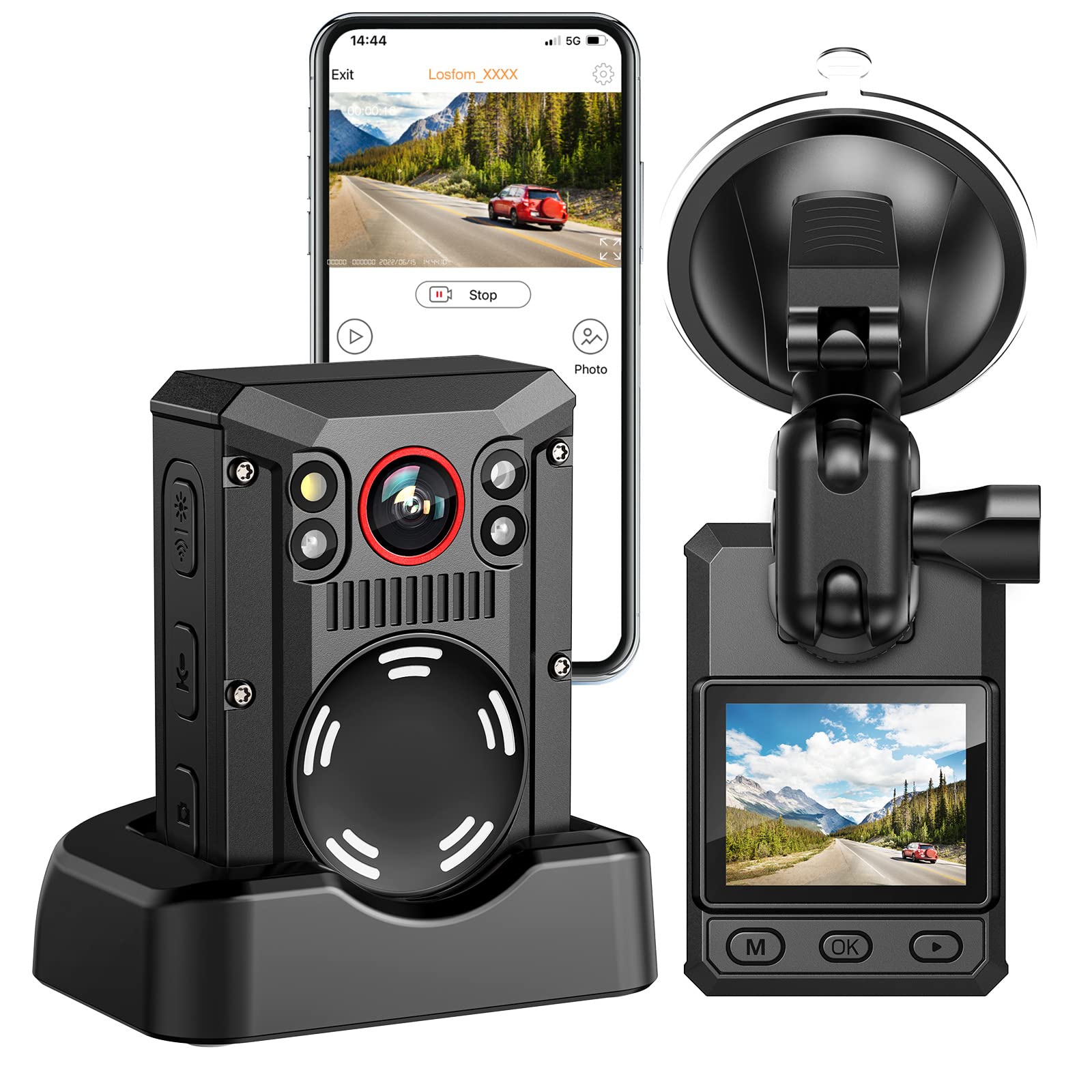 4K Body Camera with 128GB Memory, WiFi & GPS, Waterproof Police Body Camera with 3500mAh Battery & Night Vision - Ideal for Law Enforcement, Security Guards, and Outdoor Activities