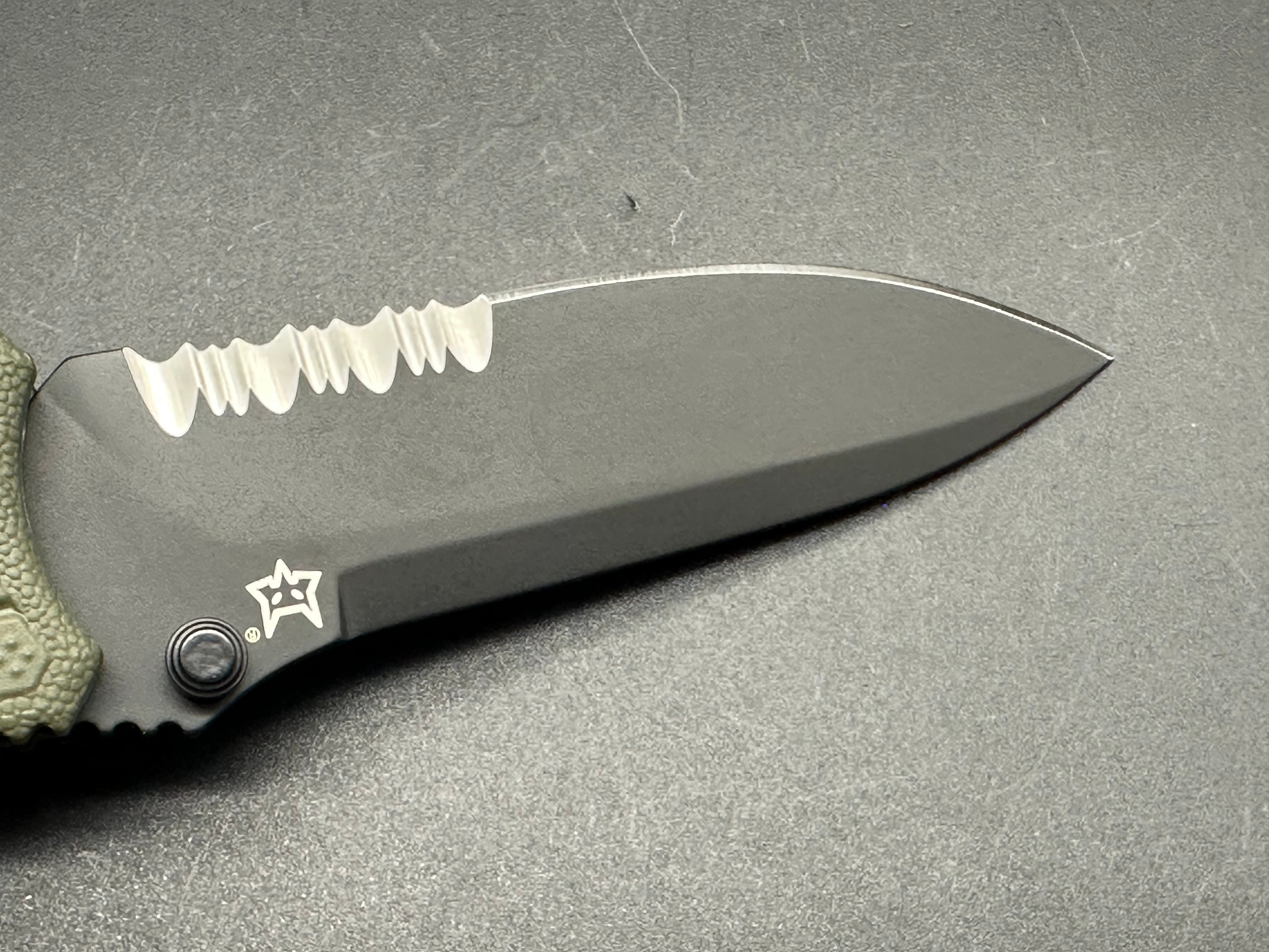 Fox Knives PREDATOR II Liner Lock Folding Knife - OD Green Tactical EDC Pocket Knife for Outdoor Camping, Hunting & Survival Gear