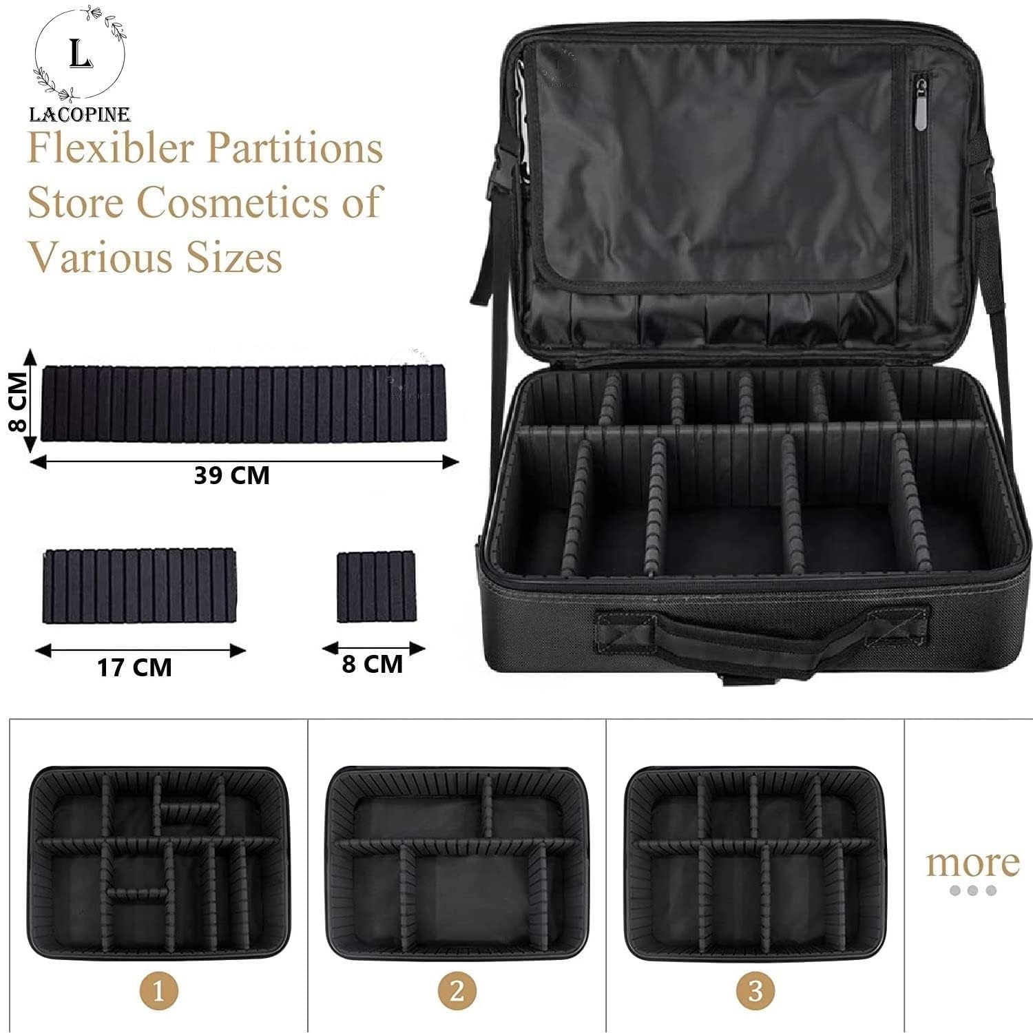 SKINPLUS Professional 16-inch Waterproof Makeup Train Case - Adjustable Cosmetic Organizer with Storage Accessories | Vanity Box & Travel Makeup Bag for Women | Perfect for Home, Salon & On-the-Go Beauty