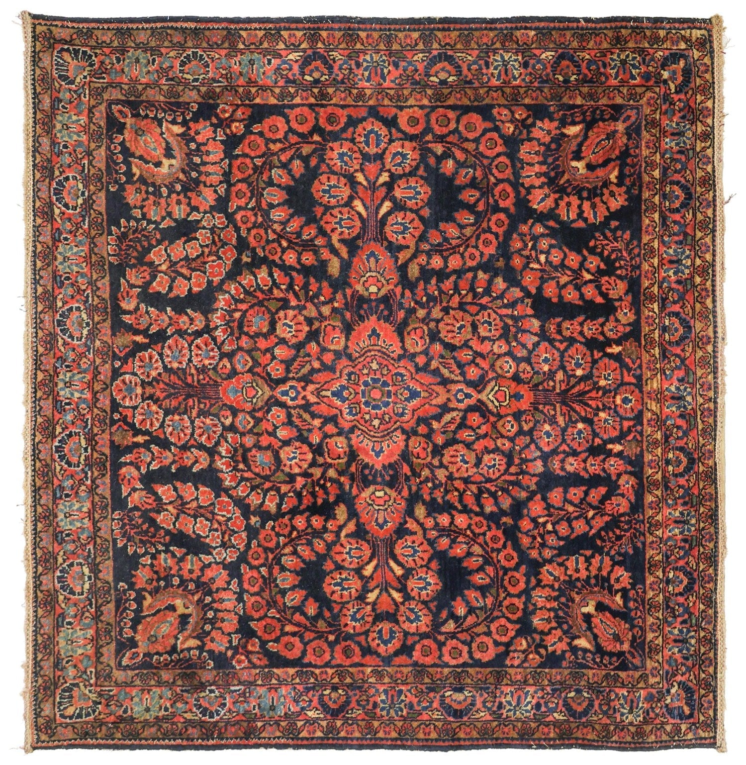 Antique Sarouk Handwoven Traditional Persian Rug J75397 - Perfect for Living Room, Bedroom & Home Decor