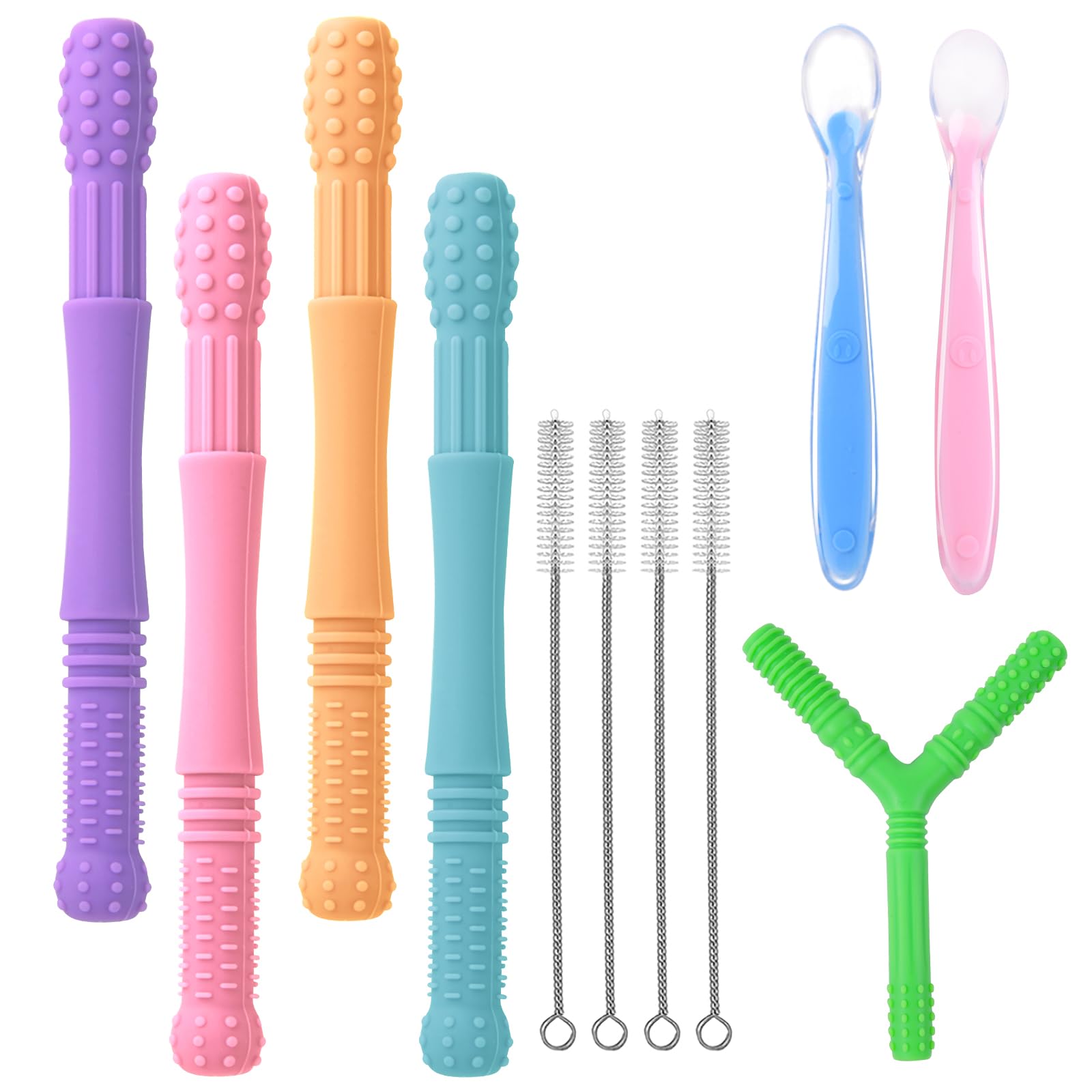 Vicloon 7-Piece Baby Silicone Teething Ring Set - BPA Free, Refrigeratable Teething Toys for Soothing Sore Gums - Perfect for Boys and Girls - Ideal for Home, Travel, and Daycare Use