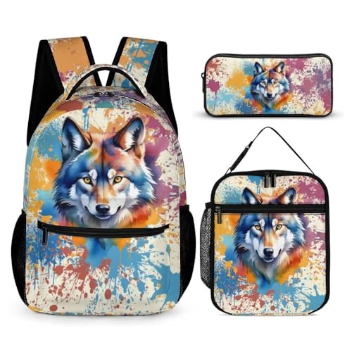 Wolf Backpack 2 With Lunch Bag Pencil Bag