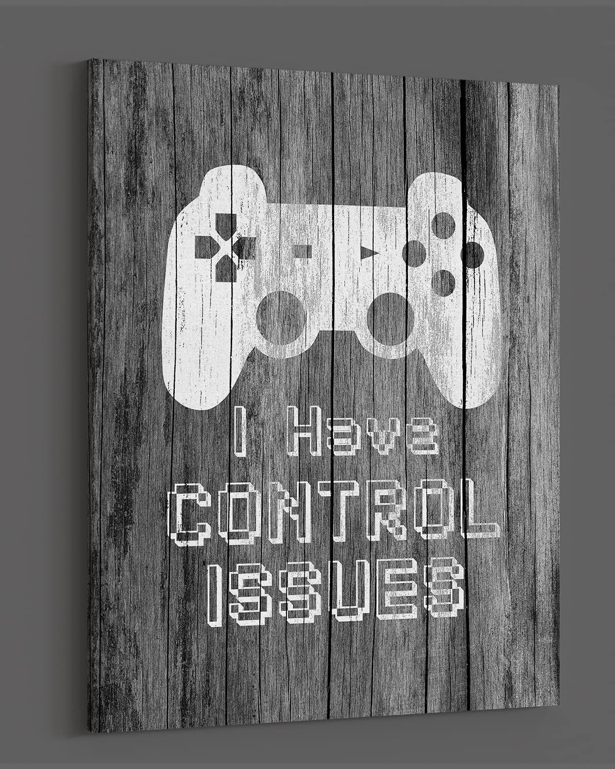 Control Issues Video Gaming Wall Art - Ready to Hang 32x40 Canvas - Perfect for Gamers Room Decor, Birthday Party & Gifts - High Quality Gaming Posters & Prints for Man Cave, Game Room or Bedroom