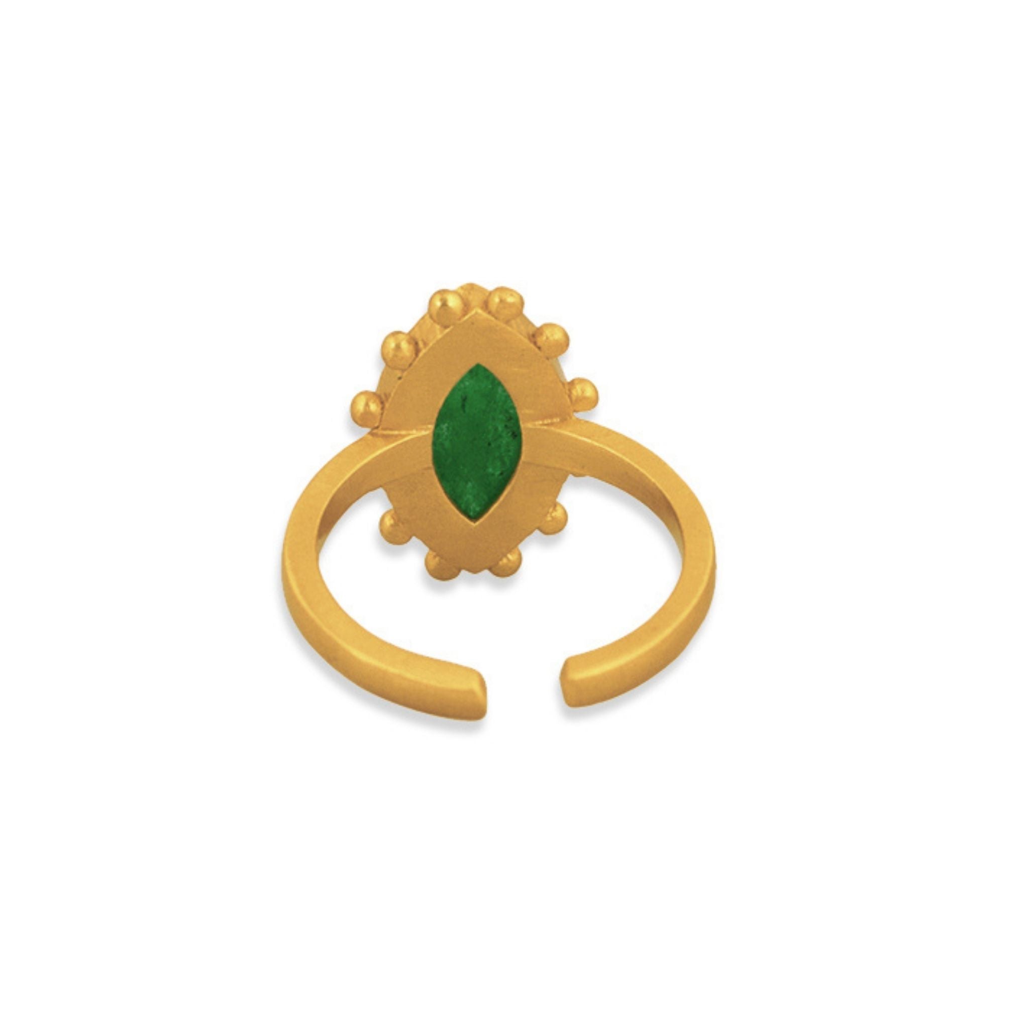 North Star Ring - Green Strawberry Quartz Jewelry for Women | Elegant & Unique Gemstone Ring for Everyday Wear & Special Occasions