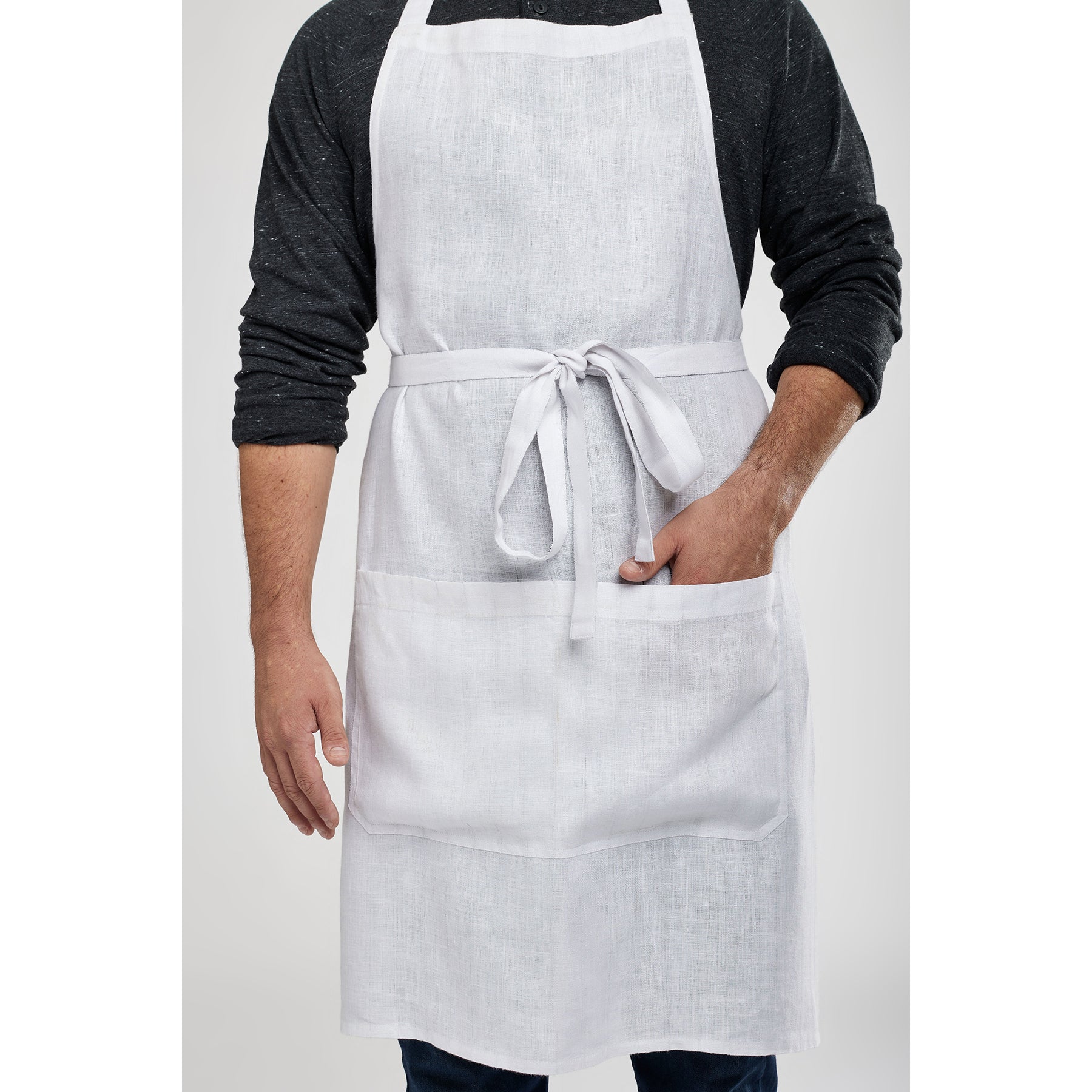 Premium Linen Full Midi Apron for Cooking, Baking & Grilling - Adjustable Waist & Pockets - Perfect for Chefs, Home Cooks & BBQ Enthusiasts