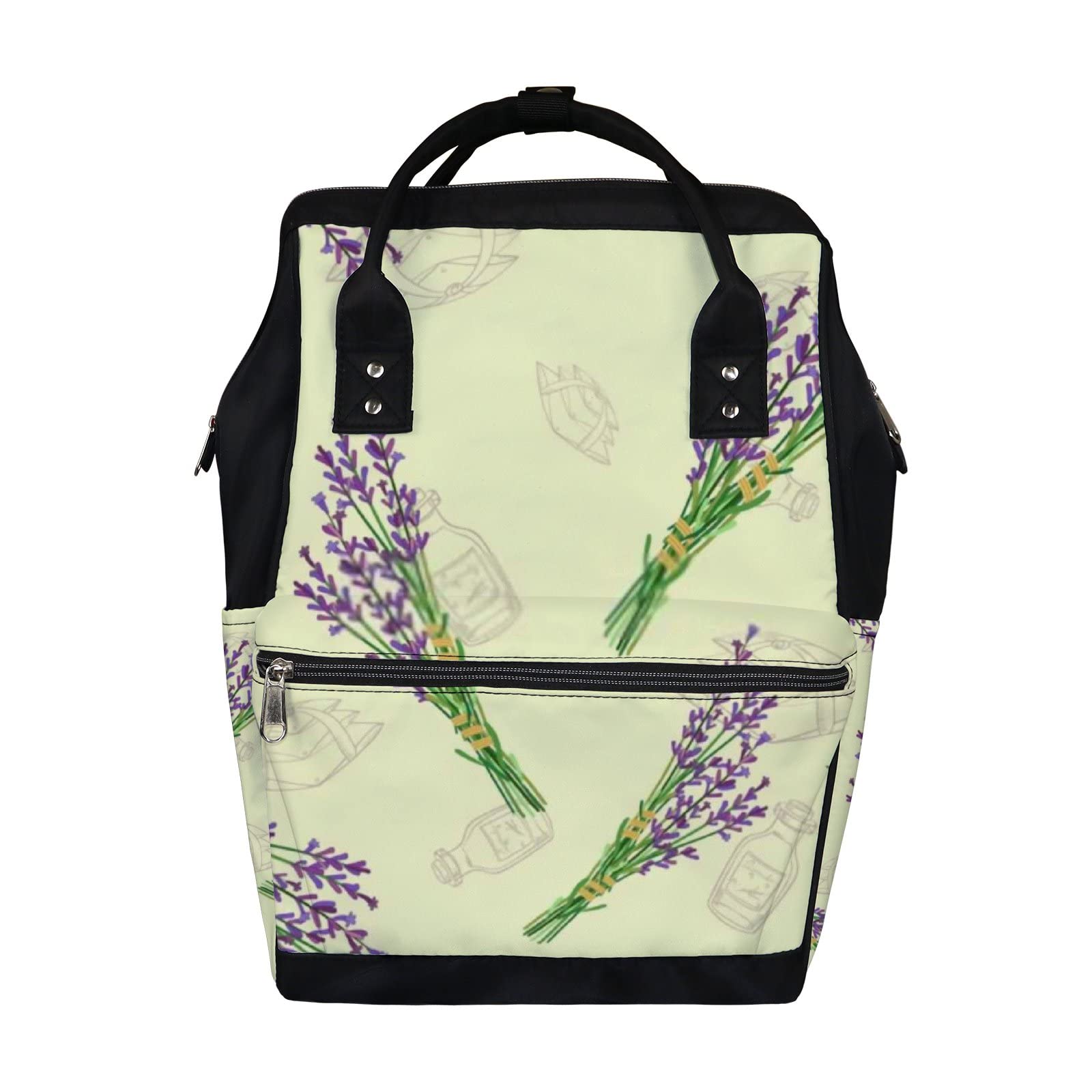 Vintage Abstract Purple Lavender Waterproof Diaper Backpack - Large Capacity Baby Nappy Changing Bag with Laptop Compartment for Travel | Durable & Stylish Unisex Diaper Bag for Women & Men | Perfect for Daycare, Family Outings and Business Trips