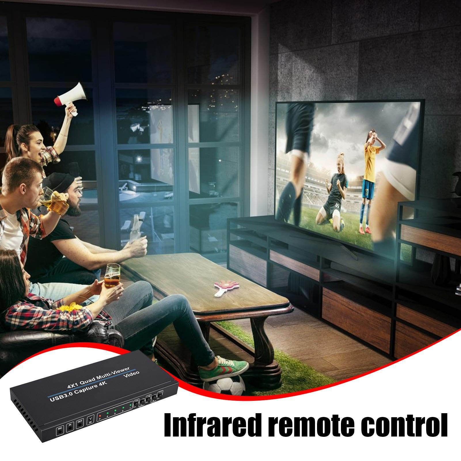 Samuliy USB Video Capture Card - 1080p 60fps HDMI Game Capture Device with Audio for PC, Mac, PS4, Xbox - Live Streaming & Recording for Twitch, YouTube, OBS - Includes Remote Control for Easy Operation