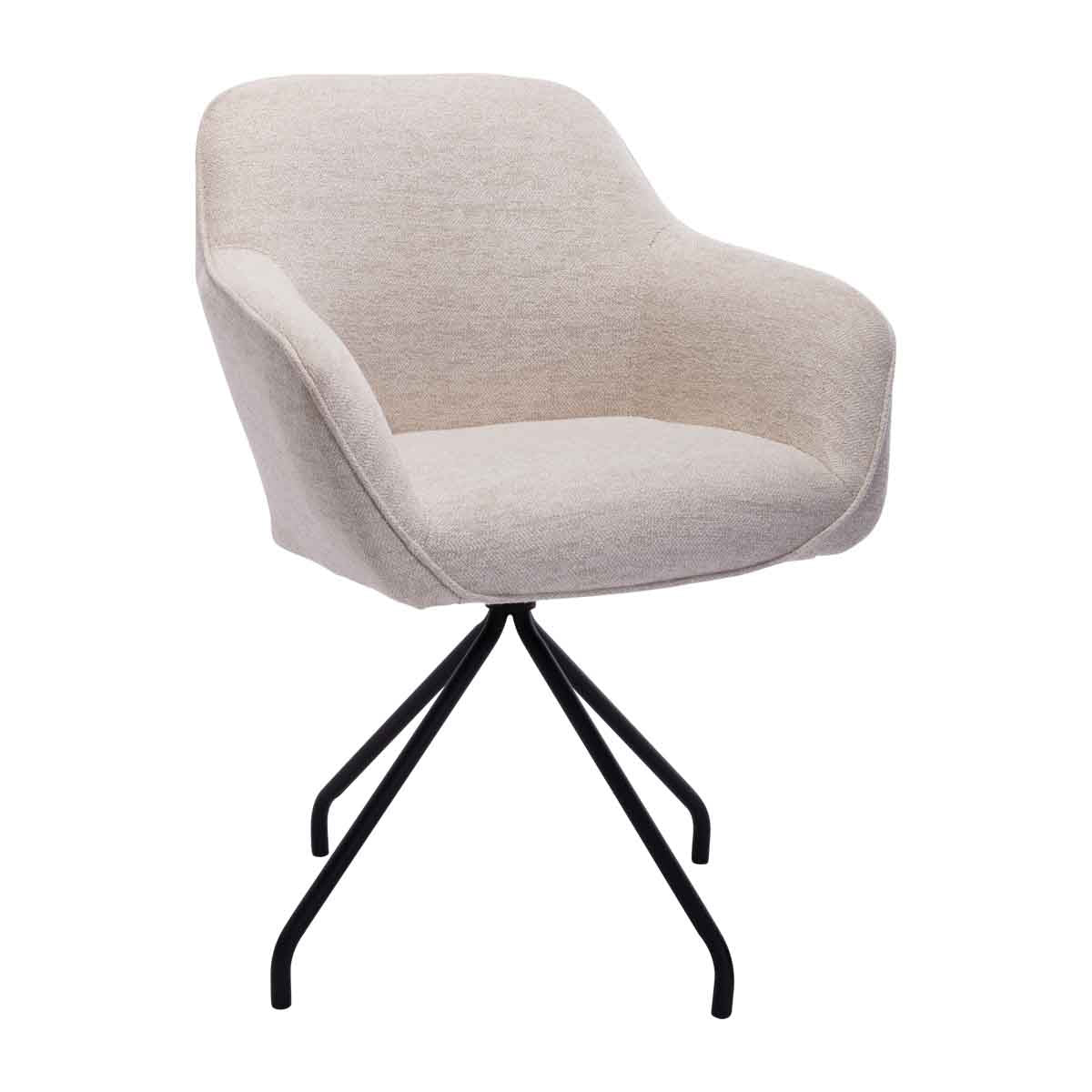 Levi Swivel Fabric Dining Arm Chair - Modern Upholstered Accent Chair for Kitchen, Dining Room & Office - Comfortable & Stylish Home Furniture
