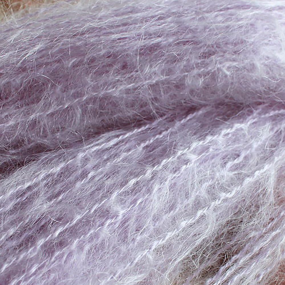 70% Mohair 30% Wool Handpainted Yarn - 50g/Skein Soft Colorful Knitting Yarn (01 Ivory) | Perfect for Scarves, Sweaters & DIY Crafts