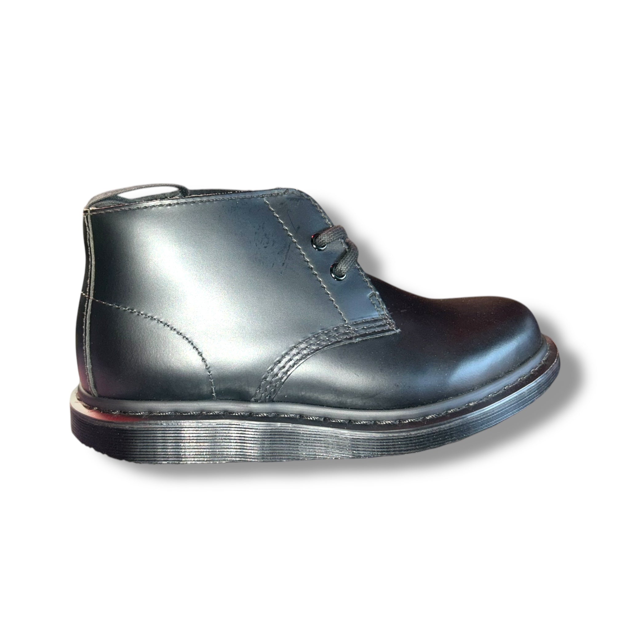 Black Noir Smooth 2-Eye Leather Boots for Men - Stylish & Comfortable Dress Shoes for Work, Casual & Formal Occasions