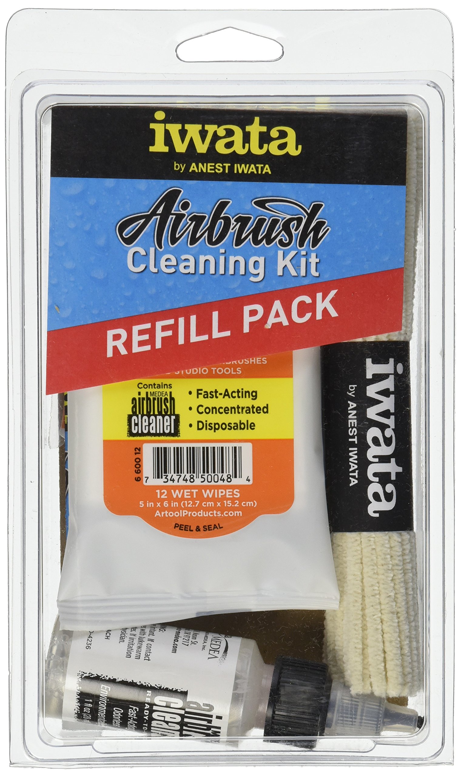 Iwata-Medea Airbrush Cleaning Kit Refill Pack - Professional Nozzle & Needle Cleaner Solution for Artists & Hobbyists - Perfect for Miniature Painting, Cake Decorating & Tattoo Equipment Maintenance