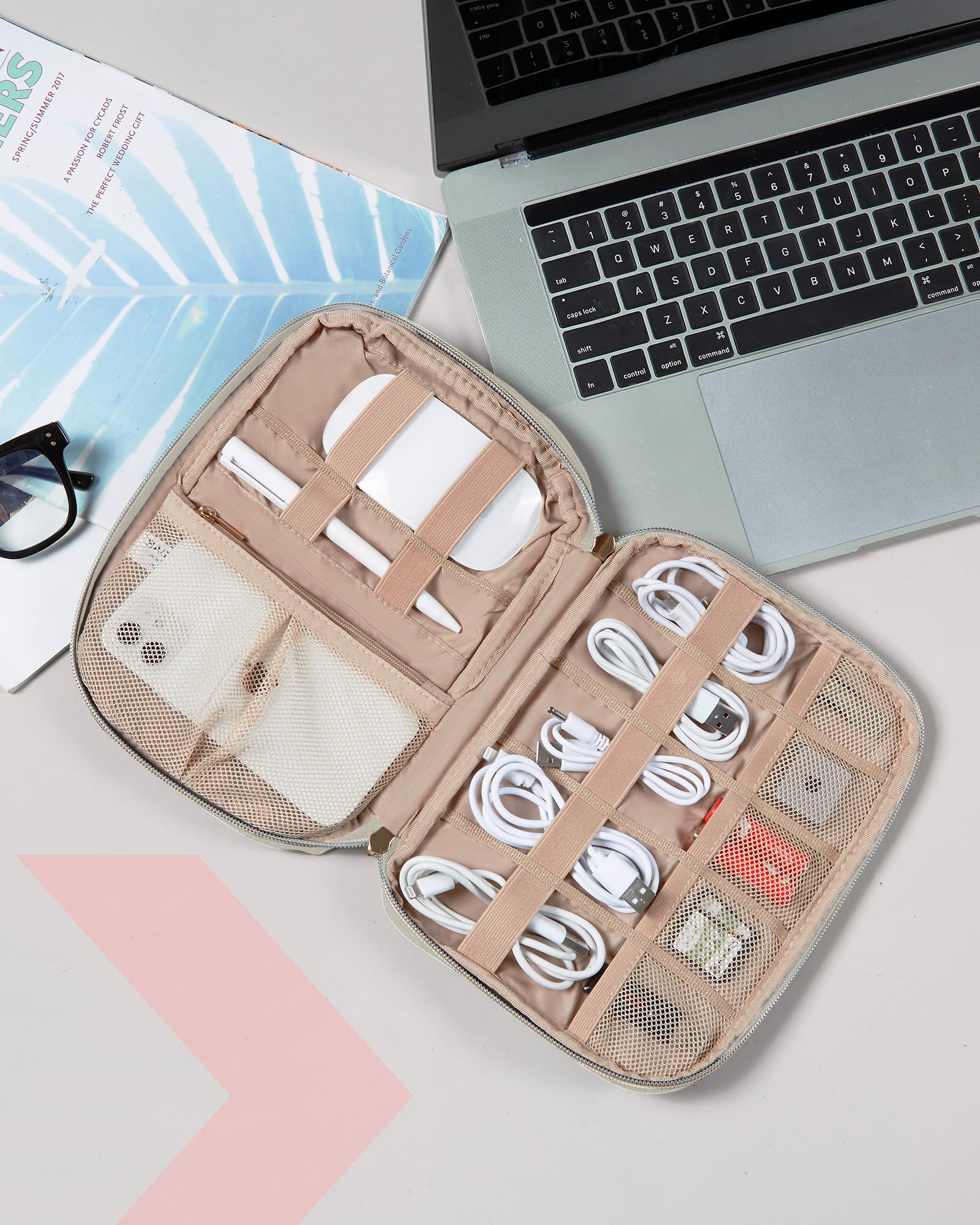 BAGSMART Travel Electronics Organizer Case - Waterproof Cable Storage Bag for Phone Charger, SD Card, USB Cables | Perfect Tech Accessories for Women & Men | Ideal for Business Trips, Vacations, Airplane Travel