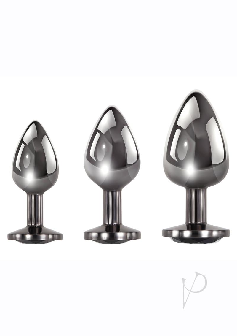 Premium Black Gem Anal Plug Set - 3 Piece Kit for Comfort & Style - Perfect for Couples Play & Solo Exploration