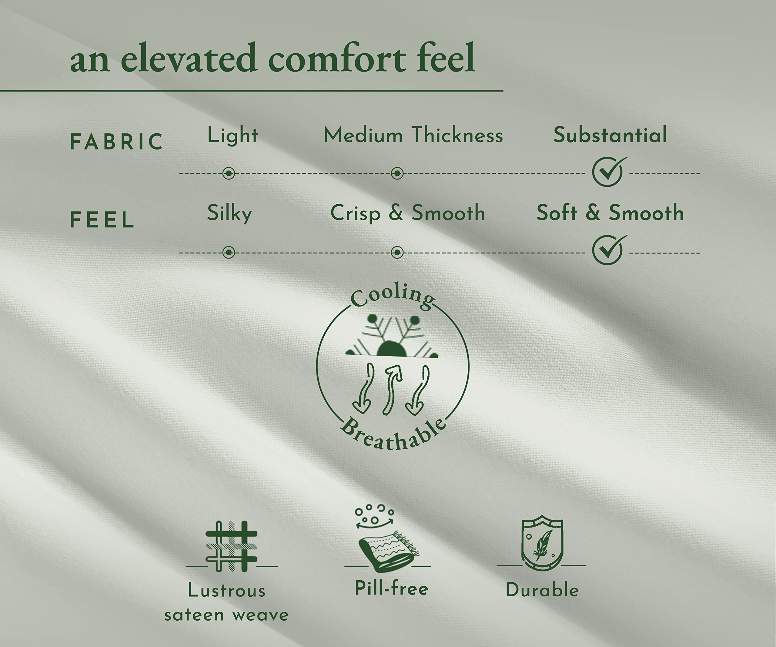 California Design Den Buttery Soft Luxury 800 Thread Count 100% Cotton Queen Size Bed Sheet Set - 4 Piece with Deep Pocket Fitted Sheet (Queen, Silver Sage) - Premium Bedding for Ultimate Comfort & Durability - Perfect for Master Bedrooms, Guest Rooms & Hotels