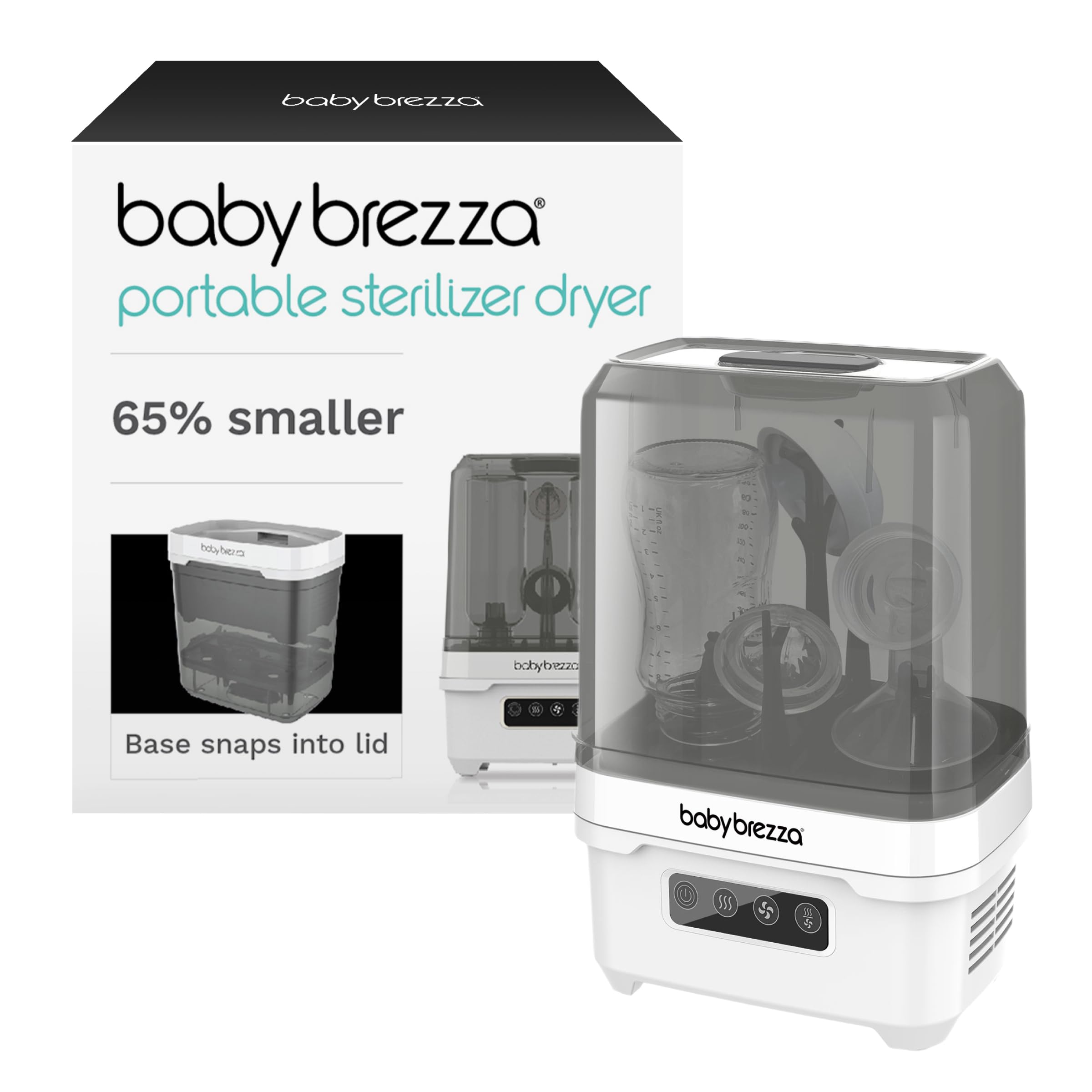 Baby Brezza Portable Baby Bottle Sterilizer and Dryer for Travel - Compact Mini Sterilizer for Bottles, Pump Parts & Accessories | Perfect for On-the-Go Parents, Daycare & Hospital Use