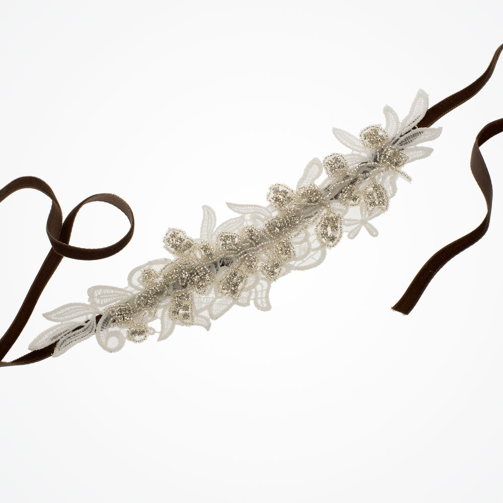 Elegant Lace and Rhinestone Headpiece for Women - Bridal Hair Accessories, Wedding Veil, Prom Headband - Perfect for Weddings, Parties & Special Occasions