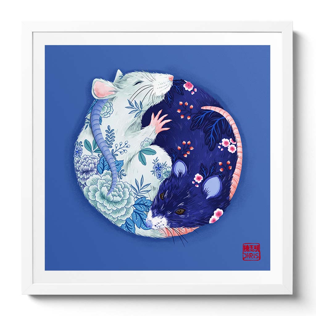 Yin and Yang Chinoiserie Wall Art - Asian Inspired Home Decor for Living Room, Bedroom & Office - Feng Shui Harmony Design