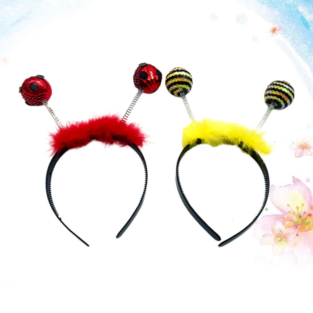 Fun Party Headband with Antenna - Bee, Ant & Ladybug Design - 2 Pack for Adults - Perfect for Halloween, Costume Parties & Themed Events