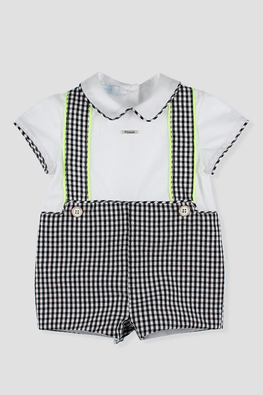 Nash Neon Lime & Black Gingham Romper for Women - Stylish Summer Jumpsuit, Casual Outfit for Beach, Party & Vacation