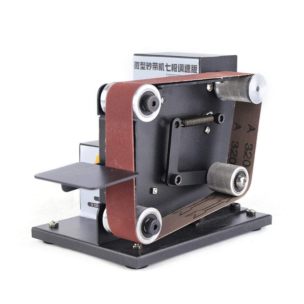 4000-8000RPM Mini Electric Belt Sander - Multifunctional DIY Polishing Grinding Machine for Metal, Wood & Plastic - Edge Sharpener & Cutter with Sanding Belt - Perfect for Home Workshops, Jewelry Making & Knife Sharpening
