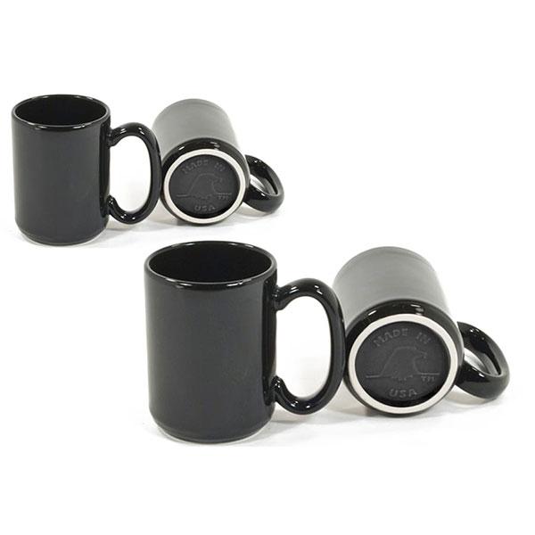 Premium Black Ceramic Coffee Mug Set of 4 - 15oz Solid Color Cups for Hot & Cold Drinks - Perfect for Home, Office, or Gift Giving
