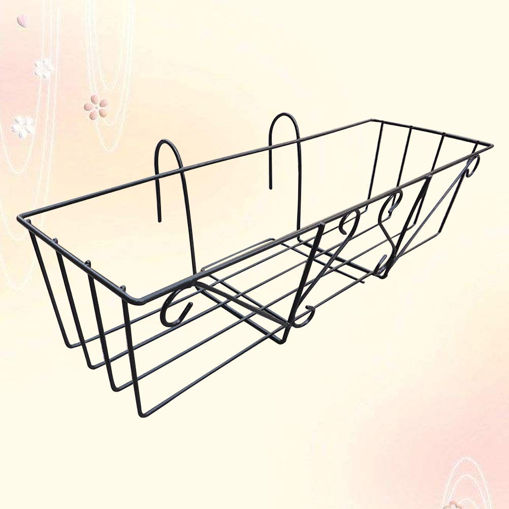 Hemoton Heavy Duty Hanging Balcony Plant Bracket - Adjustable Pot Holder Stand for Railing, Deck & Patio - Perfect for Flowers, Herbs & Small Plants - Outdoor Garden Accessories