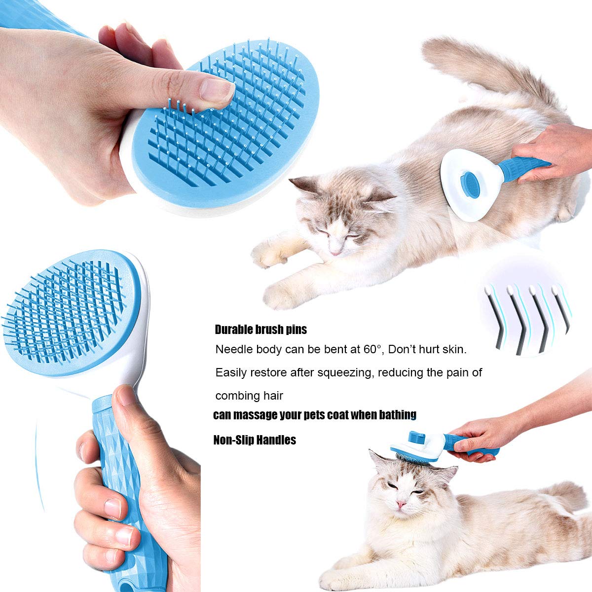 3-in-1 Pet Grooming Gloves for Dogs & Cats - Bathing Brush, Hair Remover & Nail Clippers - Gentle Massage & Deshedding Gloves for Bath Time & Shedding Season - Perfect for Home Pet Care & Professional Groomers