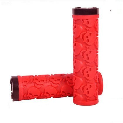 BlueSunshine Anti-Slip Rubber Skull Design Bike Handlebar Grips for MTB & Road Bicycles - Durable Comfort Grip for Mountain Cycling, Commuting & Urban Riding