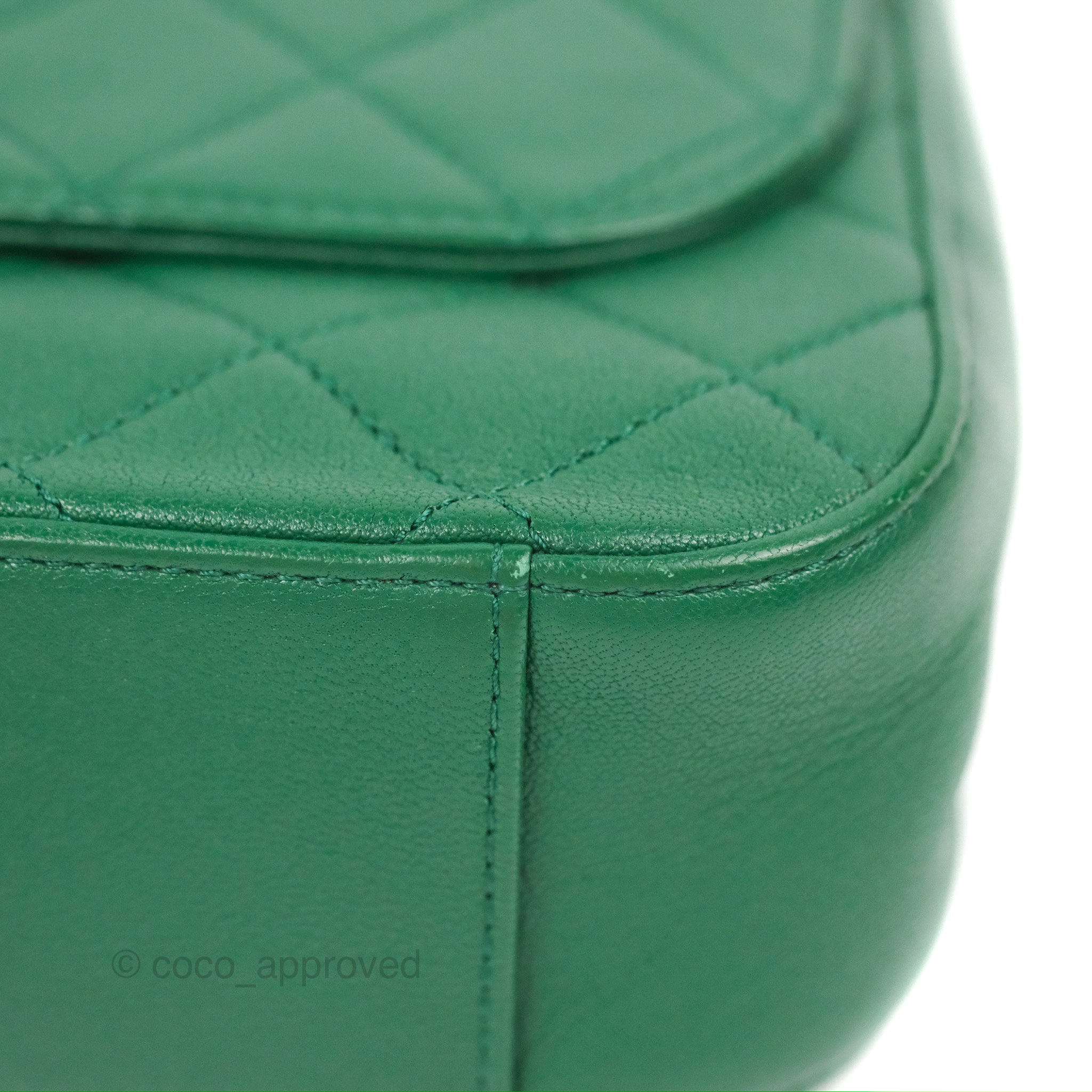 Chanel Chain Infinity Top Handle Bag - Green Lambskin Leather with Aged Gold Hardware - Luxury Crossbody Shoulder Bag for Women, Perfect for Parties, Weddings & Evening Events